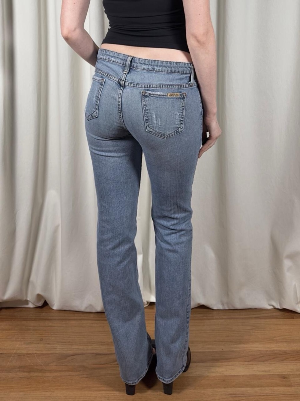 Low Rise Distressed Bootcut Jeans - Picture 5 of 8